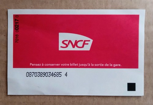 Biglietto treno francese - , sncf